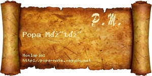 Popa Máté névjegykártya